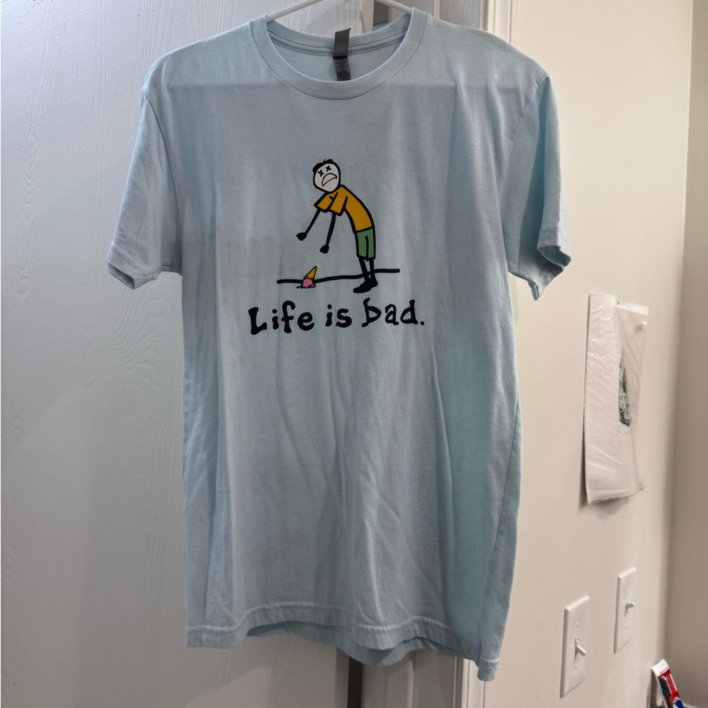Light Blue Graphic Tee with Golf Print